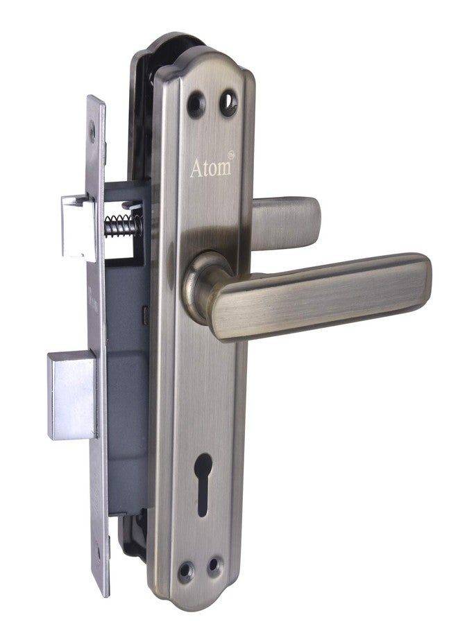 Atom Door Lock for Home, 7 Inch Steel Alloy Antique Brass Handleset, 6 Lever Double Stage Lockset with Brass Lock Mechanism for House, Hotel, Office (606KY) - Image 2